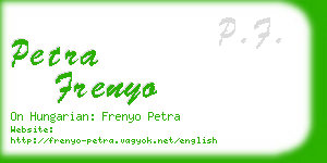 petra frenyo business card